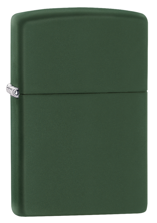 Briquet Zippo vue de trois quarts du briquet tempête Zippo Green matte