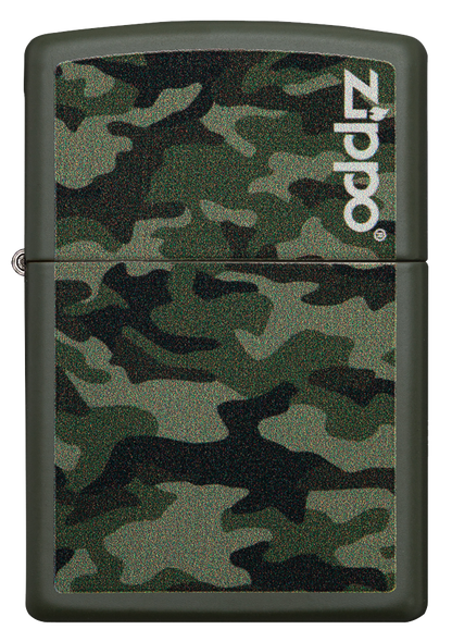 Vue de face du briquet tempête Zippo Camo and Zippo Design